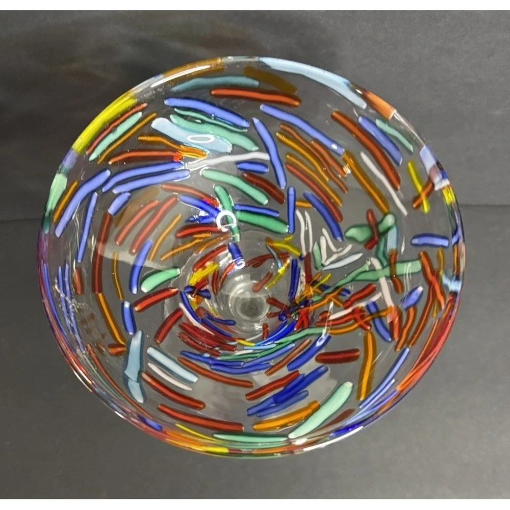 Pier 1 Confetti Margarita Glass Goblet 6 3/4